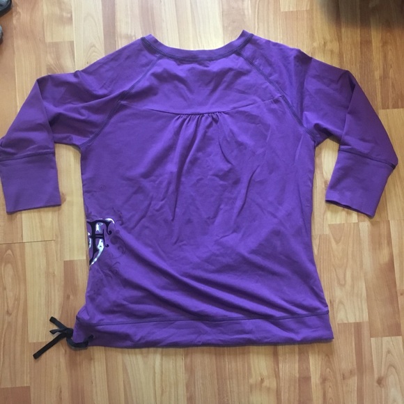 LNBF Purple 3/4 Sleeve Organic Cotton Tunic Shirt - Picture 2 of 10